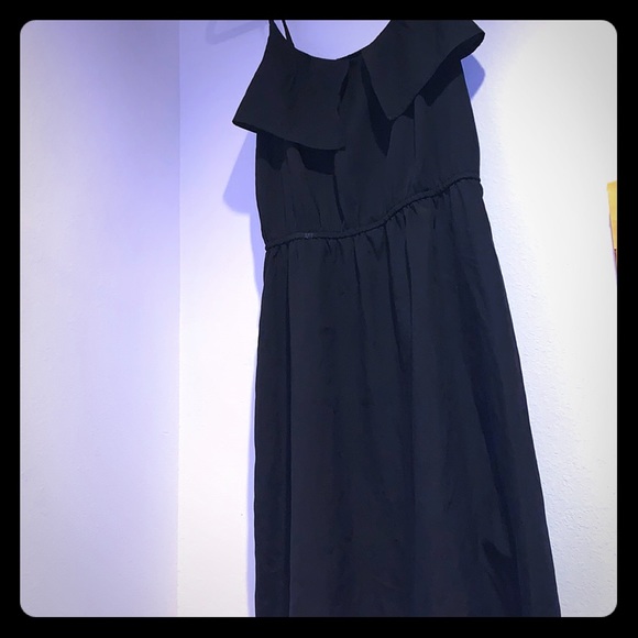 h&m black silk dress